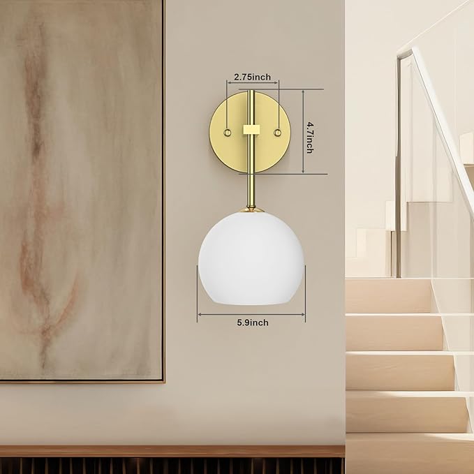 MOITA Wall Sconces Set of Two, Wireless Battery Operated Wall Decor with Remote, Sconces Wall Lighting with Glass Shade, Upward and Downward Installation, 12 RGB Colors and 3 CCT Options