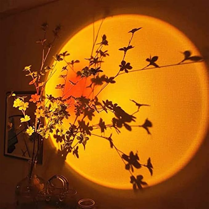 Sunset Lamp, Projector Rainbow Light 360 Degree Rotation Sunset Projector Lamps, Projection Night Light for Selfie/Photography/Home/Bedroom Decor/Living Room, USB Night Light (6 Colors) 1