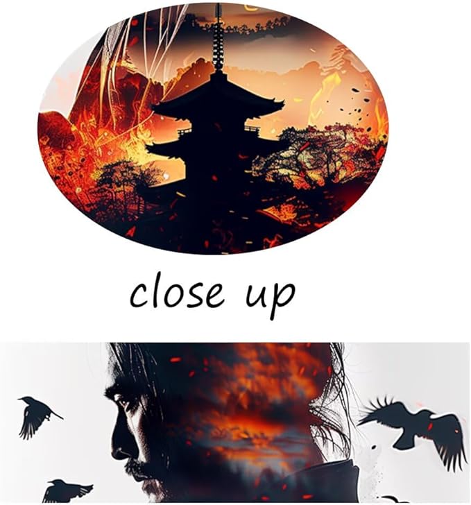 Japanese Samurai Canvas Wall Art Prints Armored Knights Wall Decor Canvas Painting Medieval Poster Framed for Living Room Bathroom Bedroom Office Home Decor Framed (12''W x 16''H)