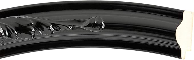 OVALCREST Oval Beveled Wall Mirror for Home Decor - Florence Style - Gloss Black - 44" x 34"