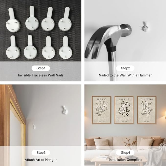 Christian Bible Verse Framed Canvas Wall Art Set,Modern Jesus Religious Wall Decor,Nature Scripture Flower Floral Artwork for Living Room,Bedroom,Prayer Room-24"x36"x3