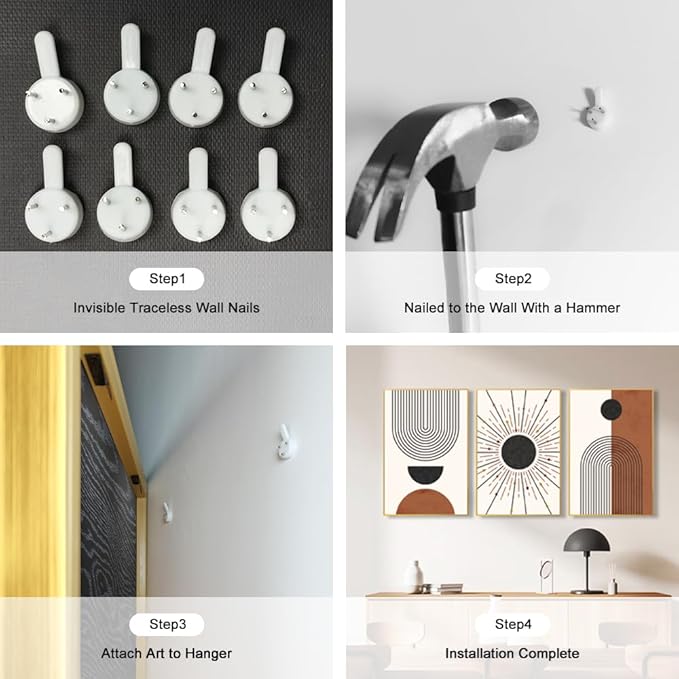 Minimalist Boho Framed Canvas Wall Art Set, Neutral Geometric Line Sun Wall Decor, Mid Century Wall Painting, Abstract Modern Bohemian Art Print for Living Room, Bedroom, Office -16"x24"x3