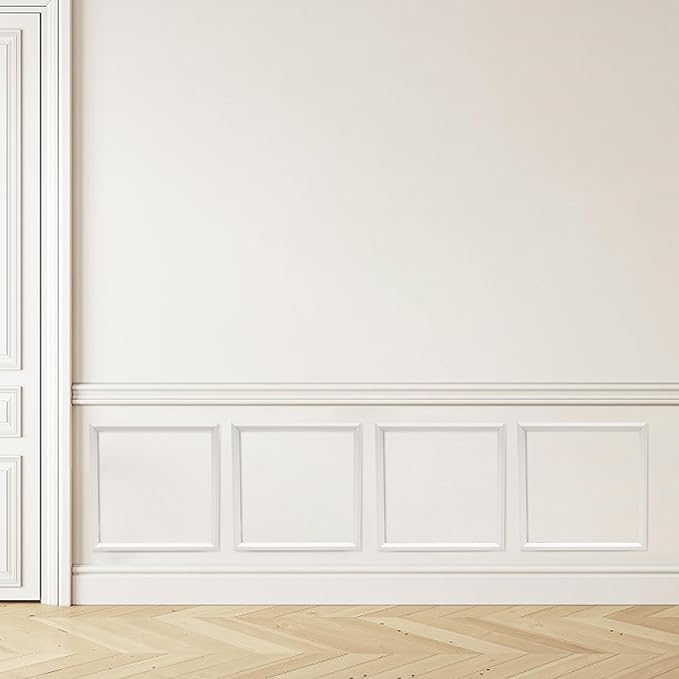 4 Sets Pre-Cut Wainscoting Panels 16”x16” Picture Frame Molding Peel and Stick Wall Molding kit Self Adhesive Molding Trim for Walls (40x40cm)