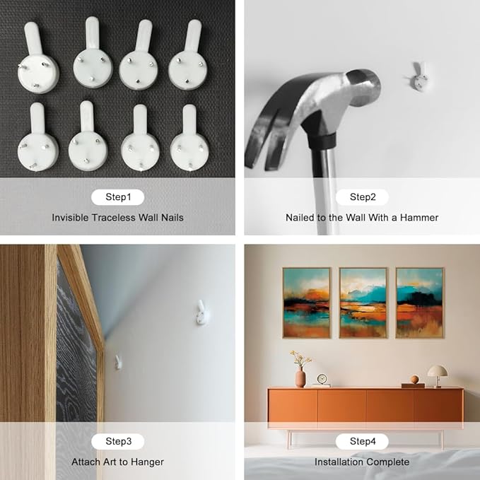 Large Abstract Burnt Orange Framed Canvas Wall Art,Neutral Blue and Black Wall Decor,Modern Brush Stroke Artwork,Minimalist Watercolor Art Print for Living Room,Bedroom,Office- 16"x24"x3