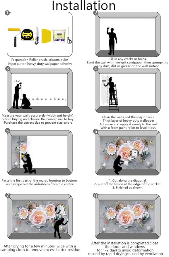 Modern Minimalist Fashion Wallpaper Flowers and Pearls Mural for Bedroom and Living Room Background Wall(Non-self-Adhesive)