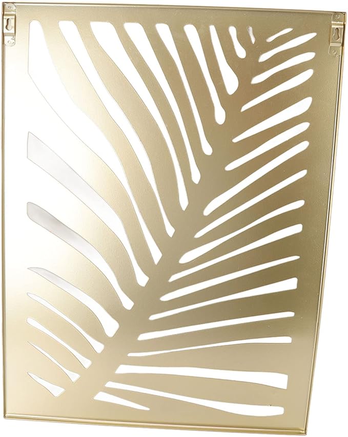 Baxnore Gold Palm Leaves Wall Decor Modern Minimalist Hollow Metal Wall Art Sculpture for Livingroom Office Bedroom Premium Iron Material 60x45cm 1950g