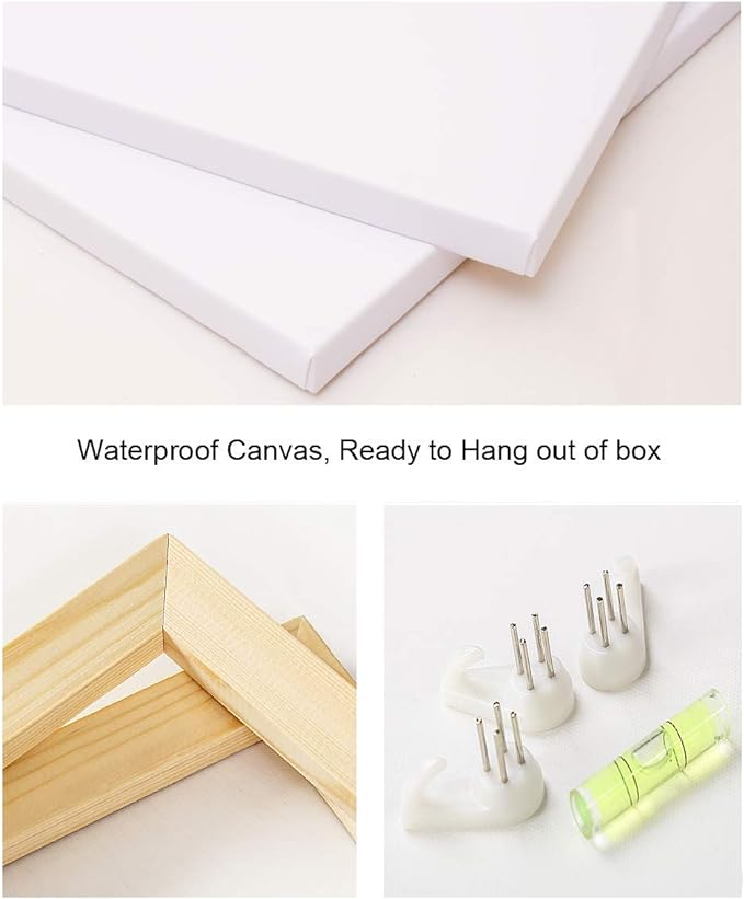 Biuteawal New York Skyline Wall Art Brooklyn Bridge Moon Night View Picture Canvas Print Black and White City Artwork Painting Modern Home Office Living Room Decoration