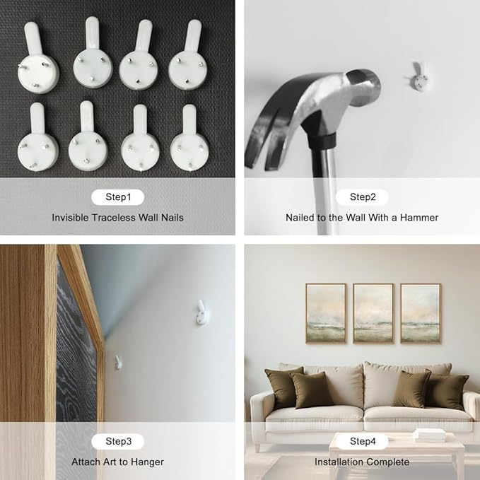 Abstract Beige Green Landscape Framed Canvas Wall Art Set, Watercolor Natural Tan Wall Decor, Minimalist Neutral Modern Scenery Artwork for Living Room, Bedroom,Farmhouse- 24"x36"x3