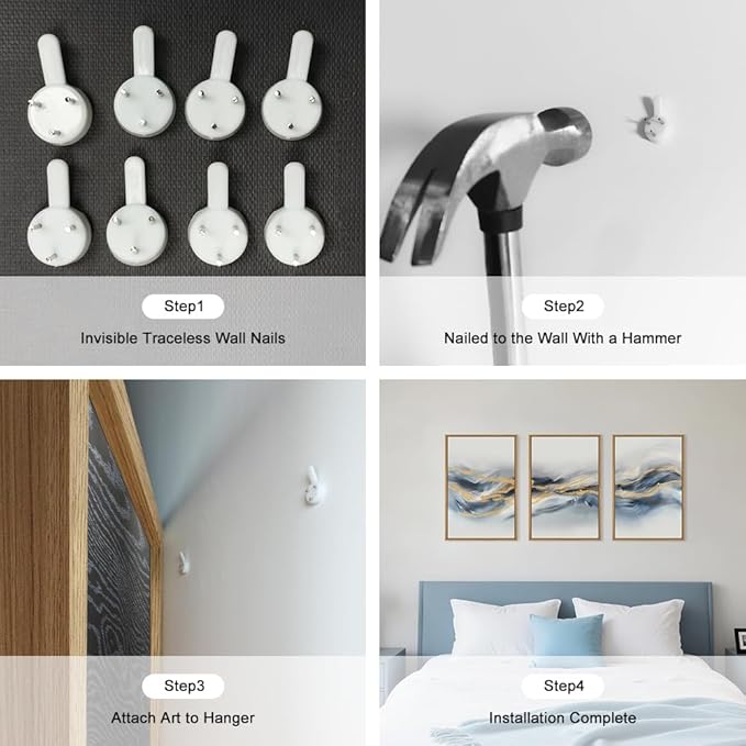 Large Abstract Navy Blue Gold Framed Canvas Wall Art,Watercolor Brush Stroke Wall Decor,Neutral Geometric Wave Artwork,Modern Minimalist Shape Art Print for Living Room,Bedroom,Office-24"x36"x3