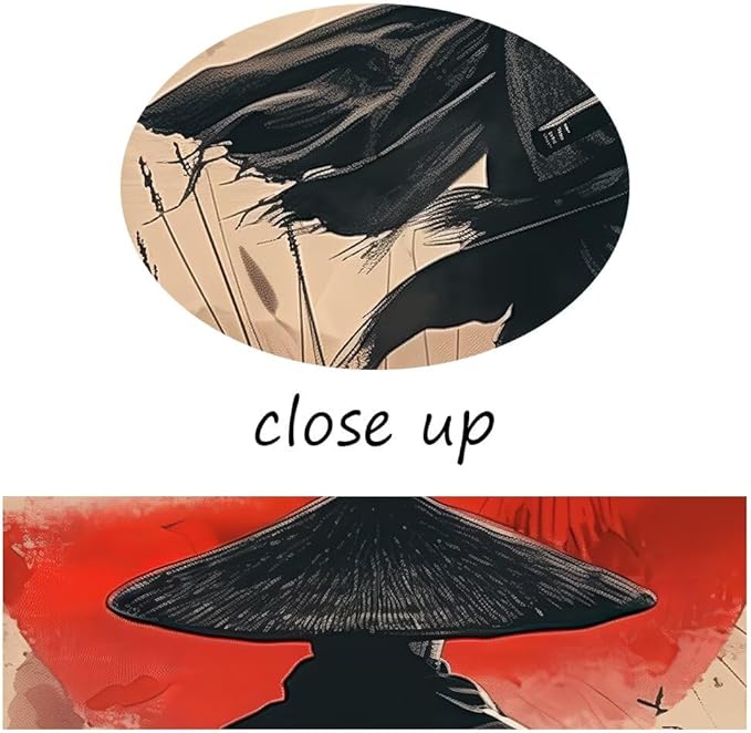 Japanese Wall Art Samurai Painting Canvas Prints Japaneses Martial Pictures Culture Art Posters Artwork Home Decor Framed for Living Room Bedroom Office (24''W x 36''H)