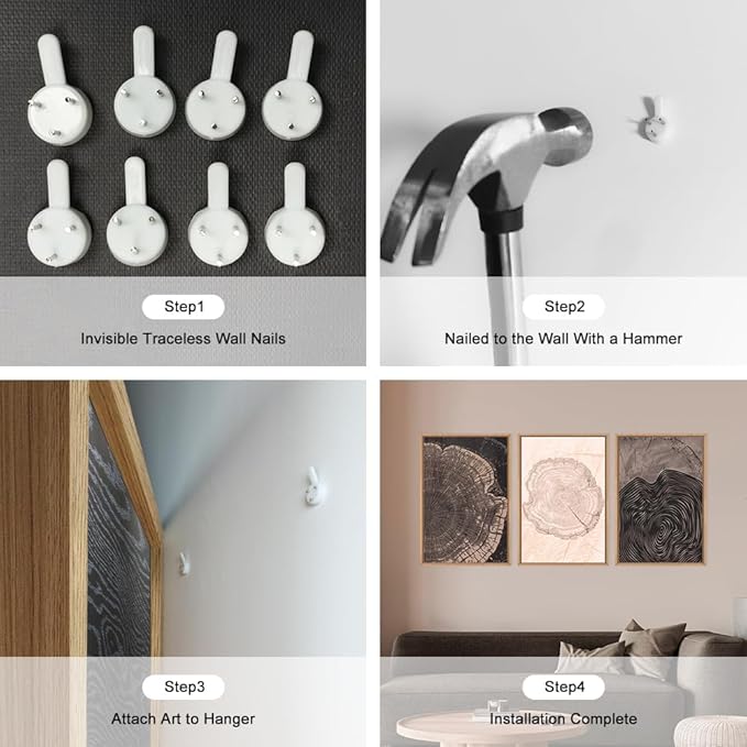 Beige Pastel Wood Tree Rings Framed Canvas Wall Art Set,Modern Nature Grey Wood Stump Wall Decor,Vintage Minimalist Tree Spiral Art Print for Living Room,Bedroom,Dining Room,Office-16 x24 x3