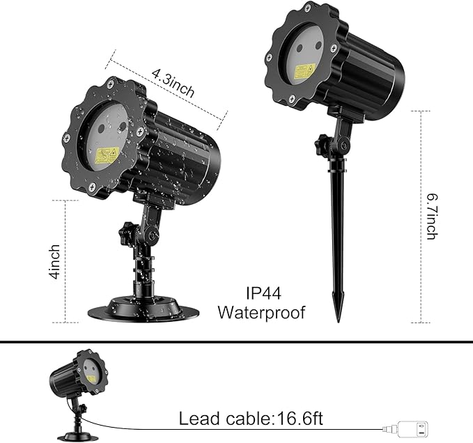 Christmas Projector Lights Outdoor, Holiday Laser Light With Remote Control, Moving RGB Projector for House Garden Yard