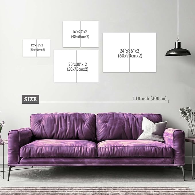 SWQYLB Japanese Wall Art 2 Piece Samurai Art Wall Decor Japanese Landscape Pictures Canvas Prints Asian Oriental Home Decor Framed (Red, (12"x16"x2 Pieces))