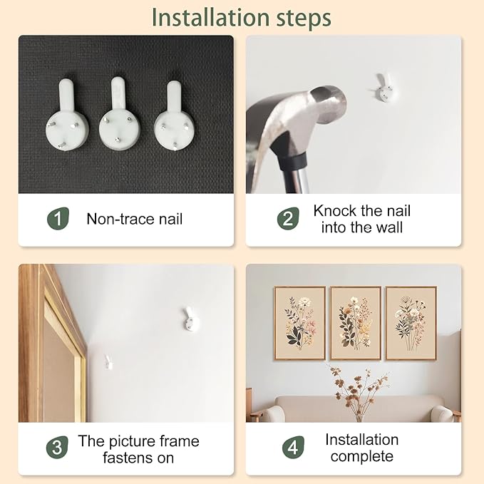 CHDITB Botanical Flower Framed Canvas Wall Art Set, Nature Wildflower Wall Decor, Boho Floral Art Antique Wall Painting, Vintage Dining Room Art Prints for Living Room, Bedroom, Office 24"x36"x3