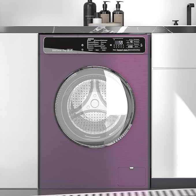 VaryPaper 32''x118'' Gradient Purple Stainless Steel Contact Paper for Appliance Refrigerator Vinyl Wrap Waterproof Brushed Metallic Peel and Stick Wallpaper for Fridge Dishwasher Countertop Wallpaper