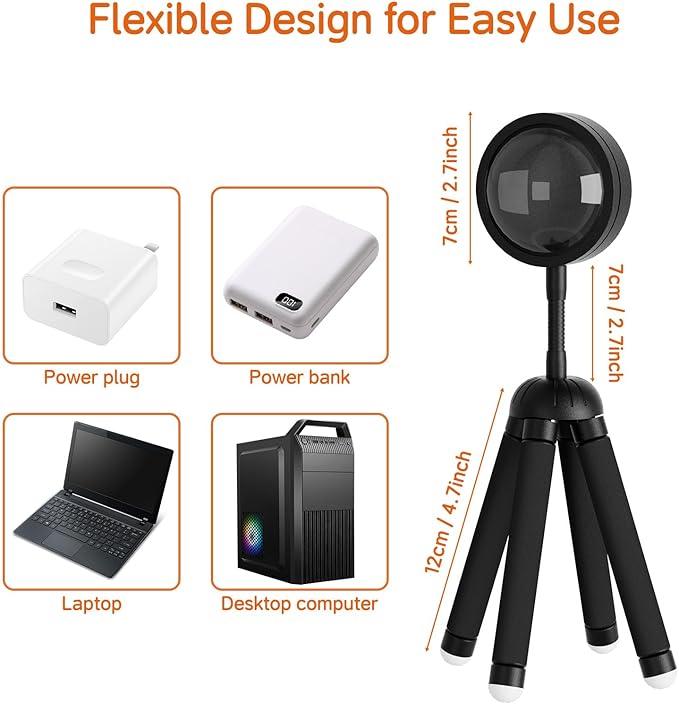 Sunset Lamp Projector with APP Control and Button Control, 360 Degree Rotation Multicolor Changing Projection Lamp Led Sunlight Light for Bedroom, Photography, Party, Room Decor