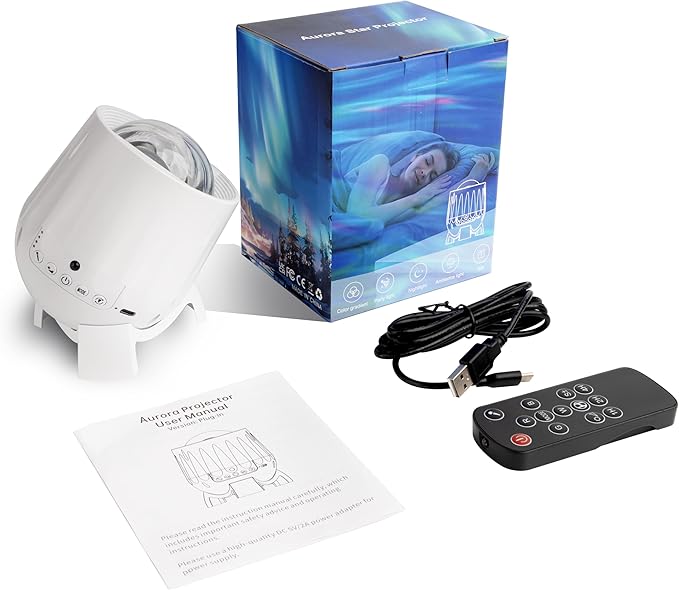 Northern Lights Projector, Galaxy Projector Night Light with Remote Control& Timer Function, Sleep Aid, Aurora Ceiling Projector Light for Bedroom Decor, Christmas Gift for Kids, Adults