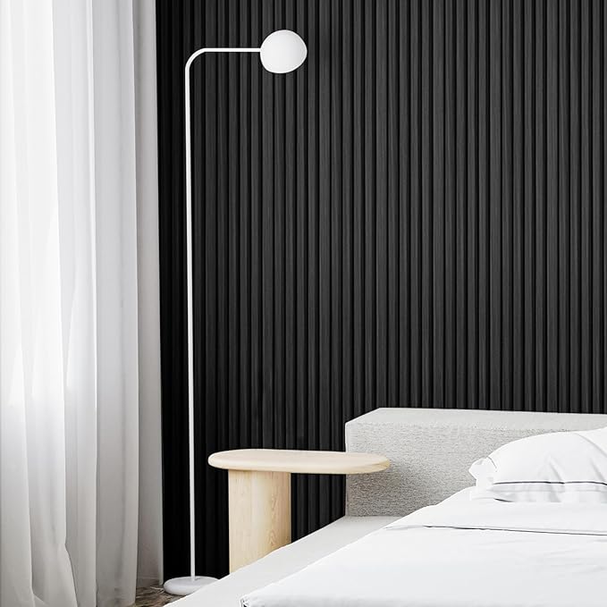 Art3d Slat Wall Panels, WPC Soundproof 3D Wall Paneling for Interior Wall Decor, TV Background, 8-Pack 96 x 6 in. Black