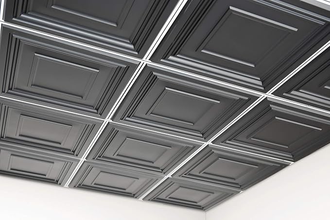 Art3d 24" x 24" (Pack Of 12) Wall Panel Modern, Black