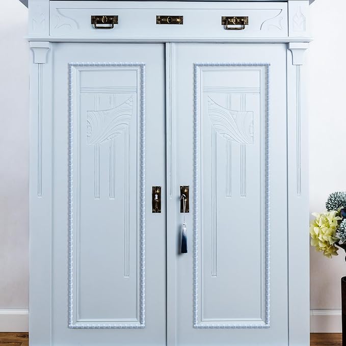 Nuanchu 12 Pcs Unfinished 3D Decorative Wood Trim Molding 15.75 Inch Decorative Wood Molding Cute DIY Trim for Home Wall Cabinet Shelf Window Door (Gourd Line,20mm)