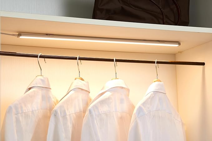 BLACK+DECKER LED Under Cabinet Light Kit, Motion Sensor, Dimmable, Linkable, 3 Color Settings, Tool-Free, Utility Light, Closets, Garage, Pantry, (1) 24" Bars