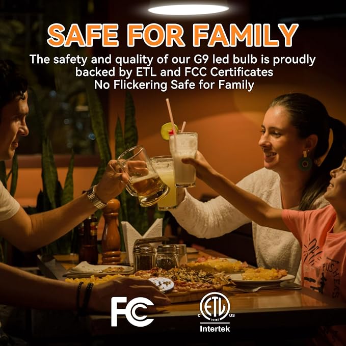 TJOY 12 Pack G9 LED Bulb 4W, 40 Watt Equivalent, 2700K Soft Warm White, Replacement for T4 G9 Halogen, Bi-pin Base Small Light Bulb for Chandelier, 120V 450 Lumen Energy Saving, Non-dimmable