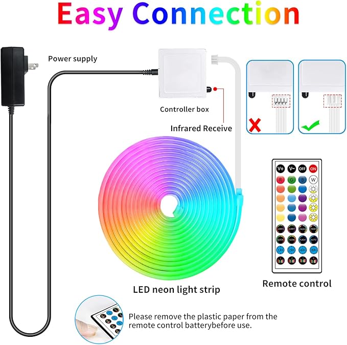 66Ft Neon Rope Lights,Flexible Led Rope Light Control with App/Remote,Multiple Modes Rope Lights,IP65 Outdoor RGB Led Neon Light Waterproof,Music Sync Gaming Led Neon Light Strip for Bedroom