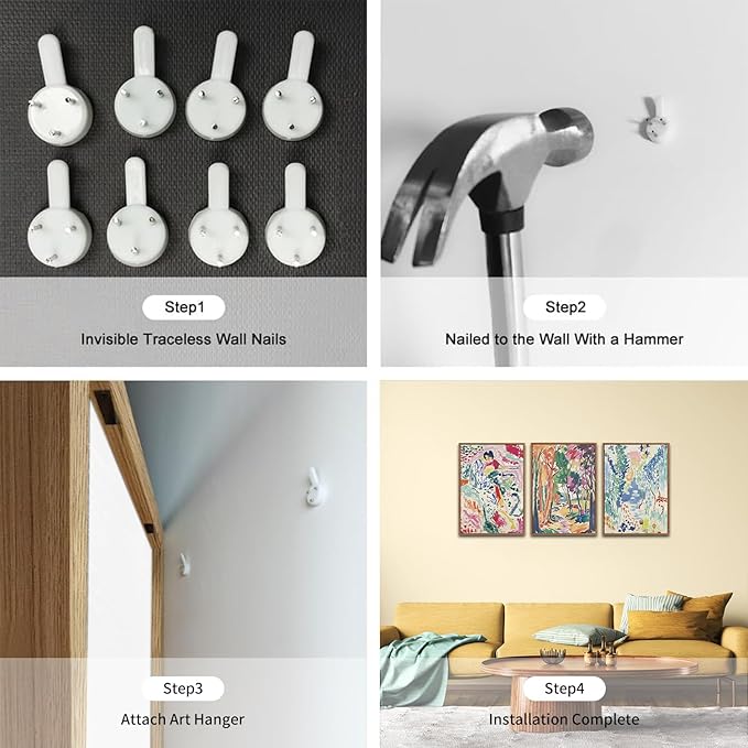 CHDITB Matisse Gallery Framed Canvas Wall Art Set, Large Museum Exhibition Wall Decor, Abstract Matisse Garden Wall Painting, Modern Aesthetics Forest Art Prints For Living Room Bedroom Office 16"X24"