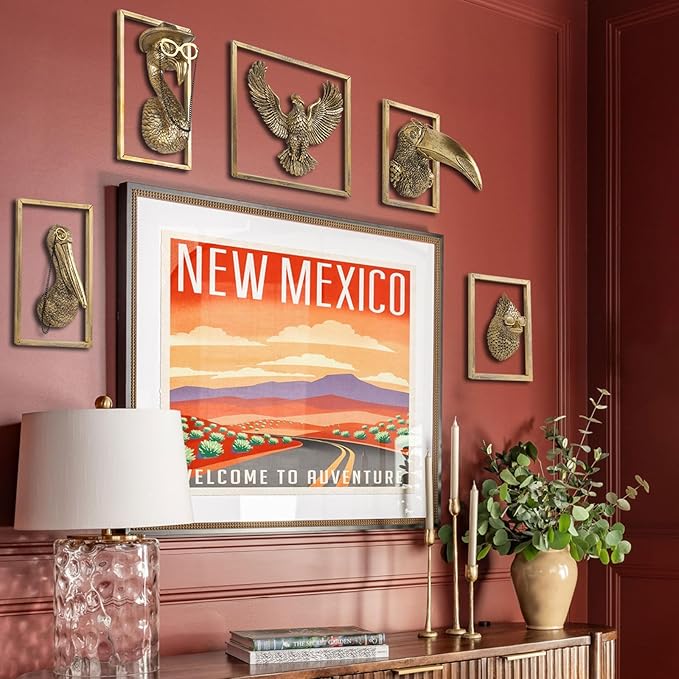 Bird Wall Art Decoration Sculpture(Toucan,Gift Metal Frame)- Exquisite Wall Hanging Sculptures for Living Room, Bedroom, Office - Handmade Home Art Decor & Unique Housewarming Gift