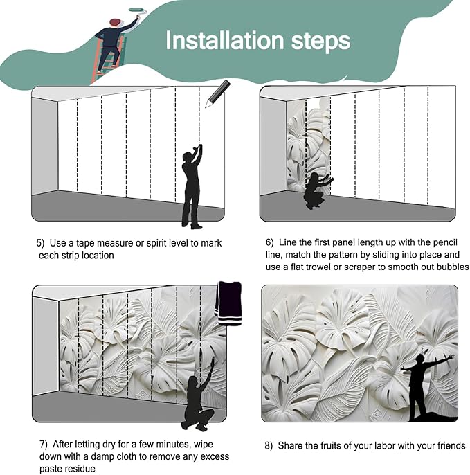 -3D Plant Living Room Wallpaper XT22 M 140" x 91"