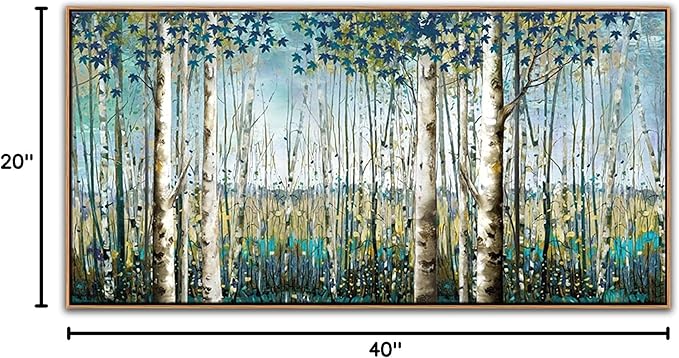 Nature Wall Art Forest Art Canvas Wall Decor Green Tree Canvas Print Artwork Decor for Living Room Landscape Pictures for Bedroom Home Office Decorations 20×40IN