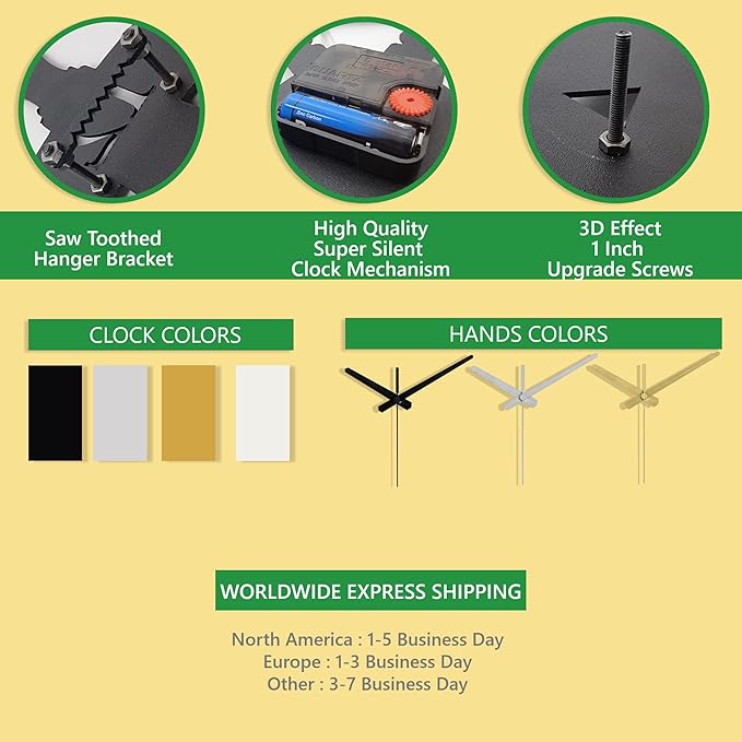 Abstract Large Metal Wall Clock - Modern Kinetic Sculpture Wall Art | Unique Geometric Silent Clock for Living Room, Office & Contemporary Home Decor (70x70 cm / 28x28 inches)