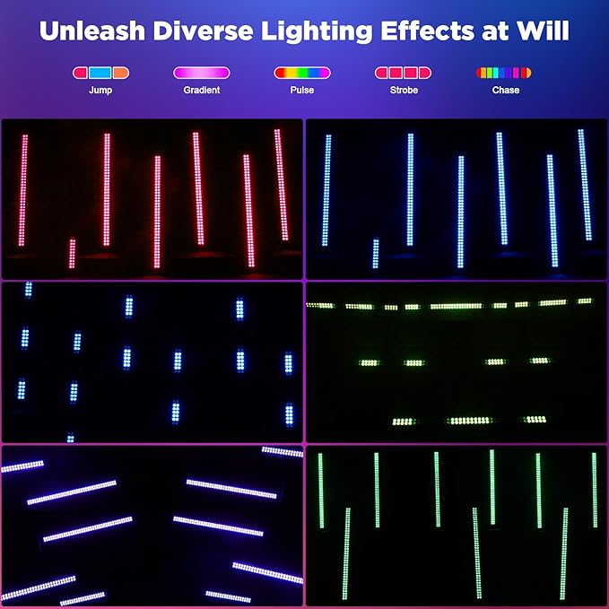 LED Stage Wash Light Bar, 80X2W RGB LED Wall Washer Light, DJ Stage Lights Bar with DMX/Auto/Sound Control Uplights for Events Wedding Disco Party Outdoor Indoor - 2Packs