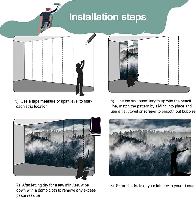 -Misty Forest Bedroom Wallpaper XT20 L 180" x 115"