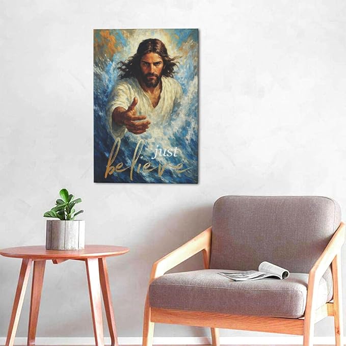 Christ Jesus Wall Art Christian Canvas Wall Decor Religious Bible Pictures Christ Paintings Prints Artwork Framed Divine Mercy Decorations For Church Prayer Room Bathroom Bedroom Living Room Gifts 16" x 24"