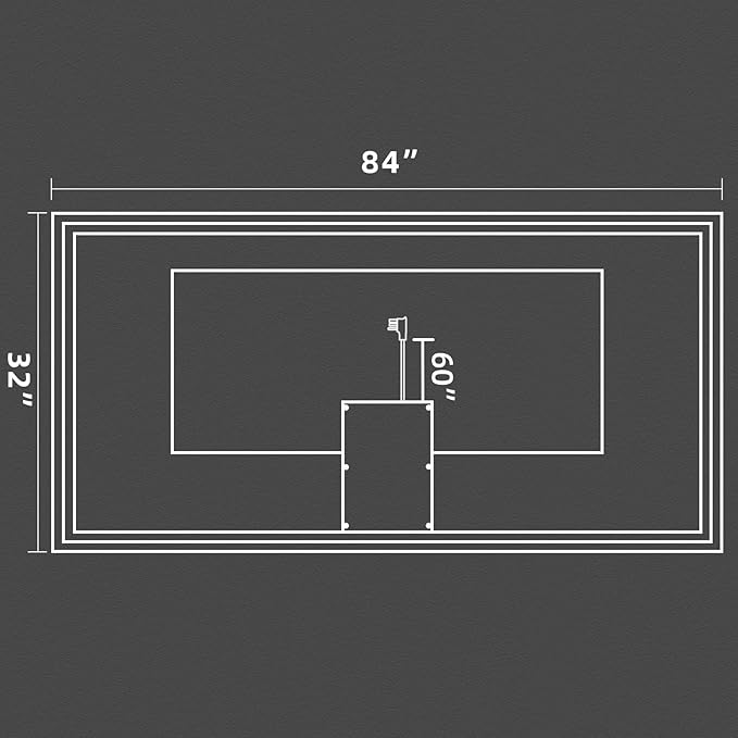 84x32 Inch Large LED Mirror Bathroom with Lights, Backlit and Front Lighted Bathroom Vanity Mirror for Wall, Anti Fog,Dimmable,Shatterproof