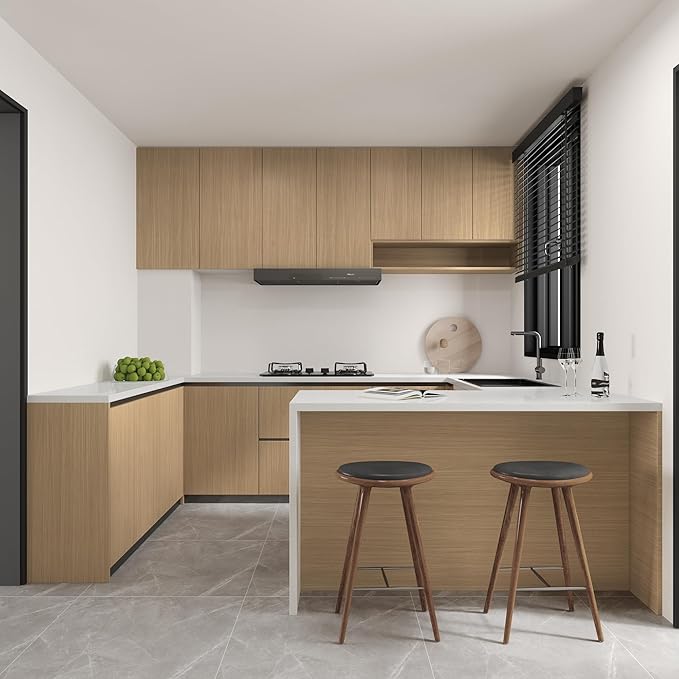 31.5"x78.7" Light Wood Grain Peel and Stick Wallpaper Self Adhesive Removable Contact Paper Beech Brown Wood Look Paper for Cabinets Desk Drawers Countertops Thick Wide Wooden Wall Stickers