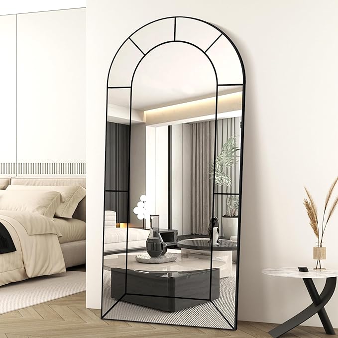 Wall Mirror,Full Length Floor, Window Pane for Living Room Decor, Decorative Wall Art, Large Wall for Bedroom, Hallway, Living Room Arch-65"X28"