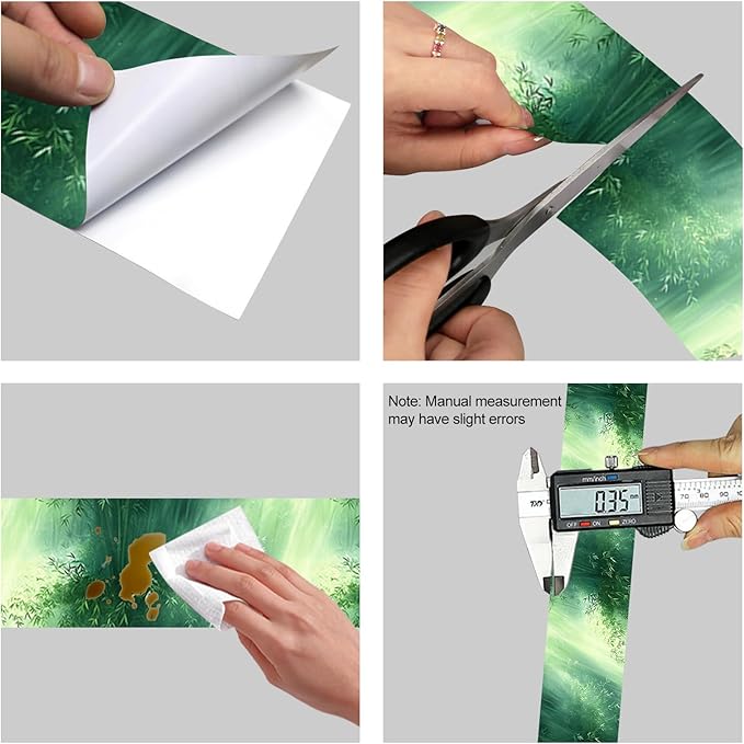 Wallpaper Border Peel and Stick Wall Border Forest Light Gradient Decorative Wall Trim Self Adhesive Border for Walls Mirror Frame Accent Strip for Bedroom Kitchen Living Room 4x196 Inch