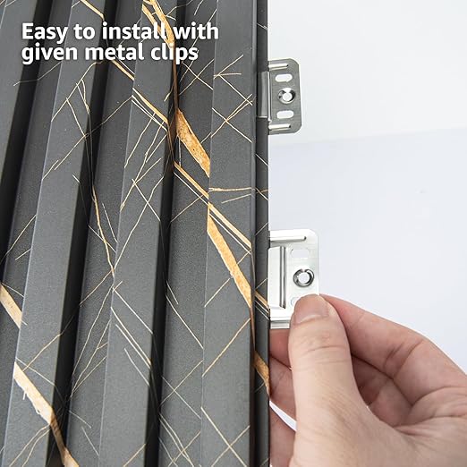 Art3d 8-Pack WPC Slat Panel for Interior Decor, Decorative Fluted Accent Wall Covering for Living Room Bedroom TV Background Office, 96 x 6 Inch - Granite