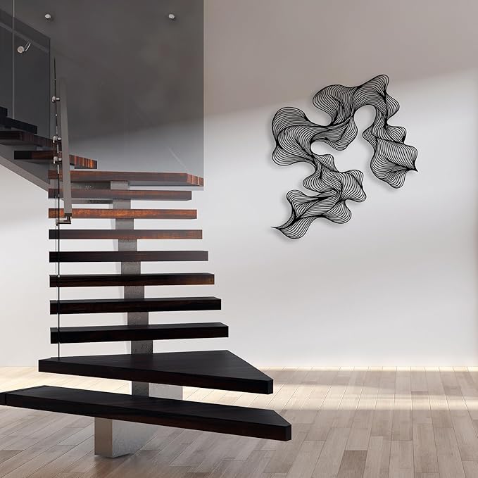 Abstract Metal Wall Art, Modern Wall Decor, Contemporary Home Office Decoration, Unique Geometric Wall Sculpture, Modern Mid Century Hanging, Decor for Living Room, Bedroom, Hallway, Housewarming Gift