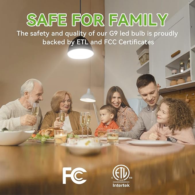 TJOY 12 Pack G9 LED Bulb 4W, 40 Watt Equivalent Halogen, 6000K Daylight Chandelier Light Bulbs, T4 G9 Bi-pin Base for Crystal Chandelier Home Lighting, 360 Degree Angle, 120V,Non-dimmable