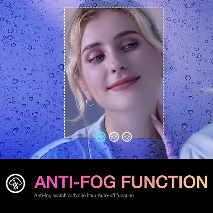 55x30 Inch RGB LED Mirror for Bathroom, RGB Backlit and Front Lighted Bathroom Mirror, Large Dimmable Vanity Mirror with Lights,Anti-Fog, Memory,ETL Listed, Wall Mounted