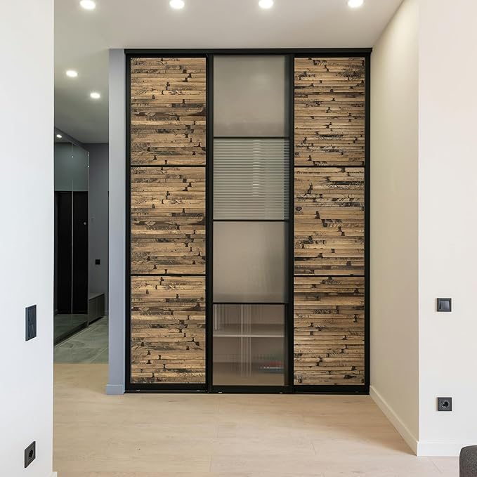 Art3d Natural Bamboo Wall Panel for Interior Wall Decor, Renewable Pole Wrap Wainscoting Paneling for Wall Ceiling Furniture Cabinet Office, 48 x 96 Inch, 2-Pack - Dark Burned