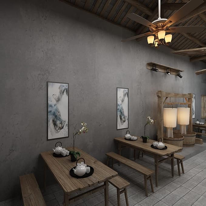 31"×1181" Extra Wide Big Thick Darker Grey Black Concrete Wallpaper Peel and Stick Removable Matte Textured 3d Dark Gray Concrete Cement Contact Paper for Store Coffee Room Gym Bedroom Bathroom