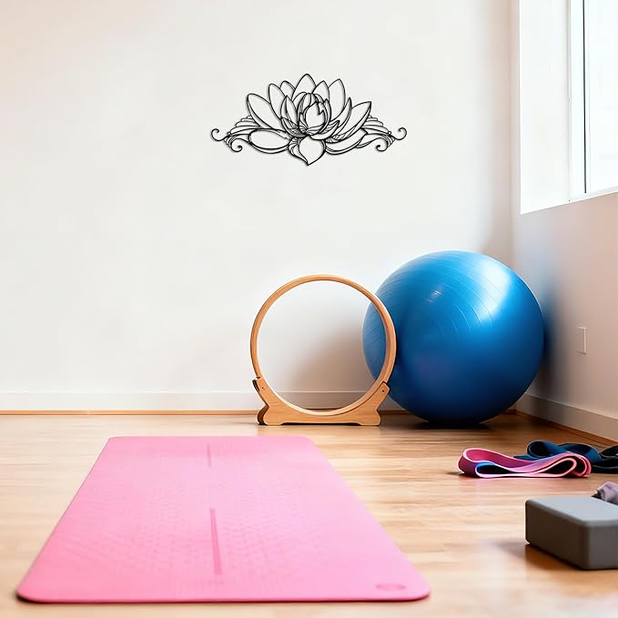 Lotus Wall Art - Zen Wall Decor with Intricate Mandala Design, Spiritual Lotus Flower Decor for Home, Metal Wall Art Sculpture Measuring Ideal for Yoga Meditation and as a Gift for Yoga Lovers