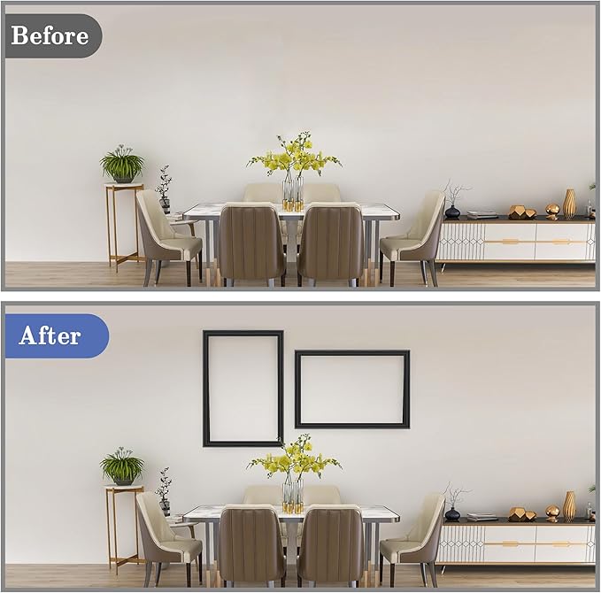 moonoom 20 Ft x 1.6'' Wall Decoration Molding Trim, Black Self-Adhesive 3D Chair Rail Panel Molding, Flexible DIY Wall Trim for Mirror, Window Frame and Home Decoration