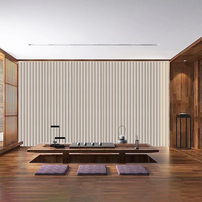 Peel and Stick Wood Slat Wallpaper - 23.6" x 120" Self Adhesive Wall Panel, DIY Removable Contact Paper for Walls, Accent Wall Decor (Easy to Install)