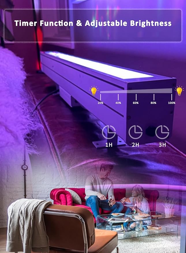 Ocean Wave Wall Wash Lighting, 60W Water Effect Projector Wall Washer LED Lights with Remote, RGBW Ambient Stage Lighting, 120V, Dimmable &Timing&11 Modes Color LED Light Bar