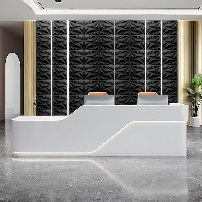 33 Pack 3D Textured Wall Panels 12x12'' – Durable PVC Wall Coverings, Easy Install & Waterproof – Modern Accent Decor for Living Room, Bedroom (Covers 33 Sq.Ft.)